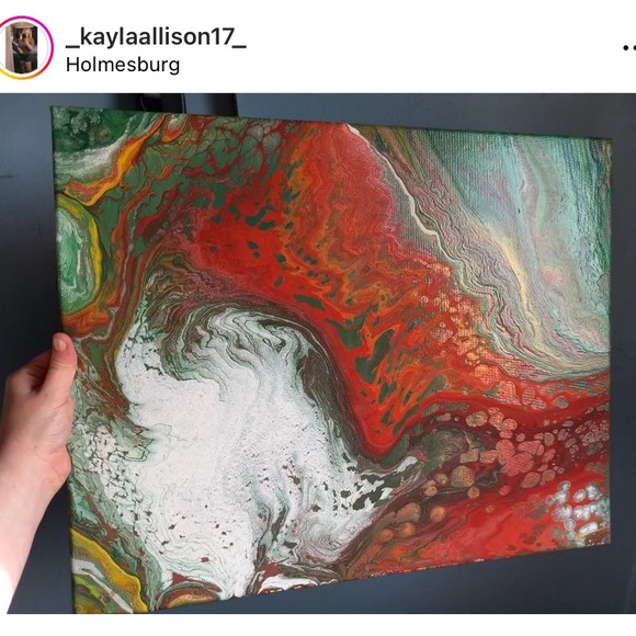 Abstract Paint Pour Painting - Picture 3 of 4